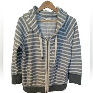 TREASURE & BOND Striped Front Zip Hooded Jacket Medium